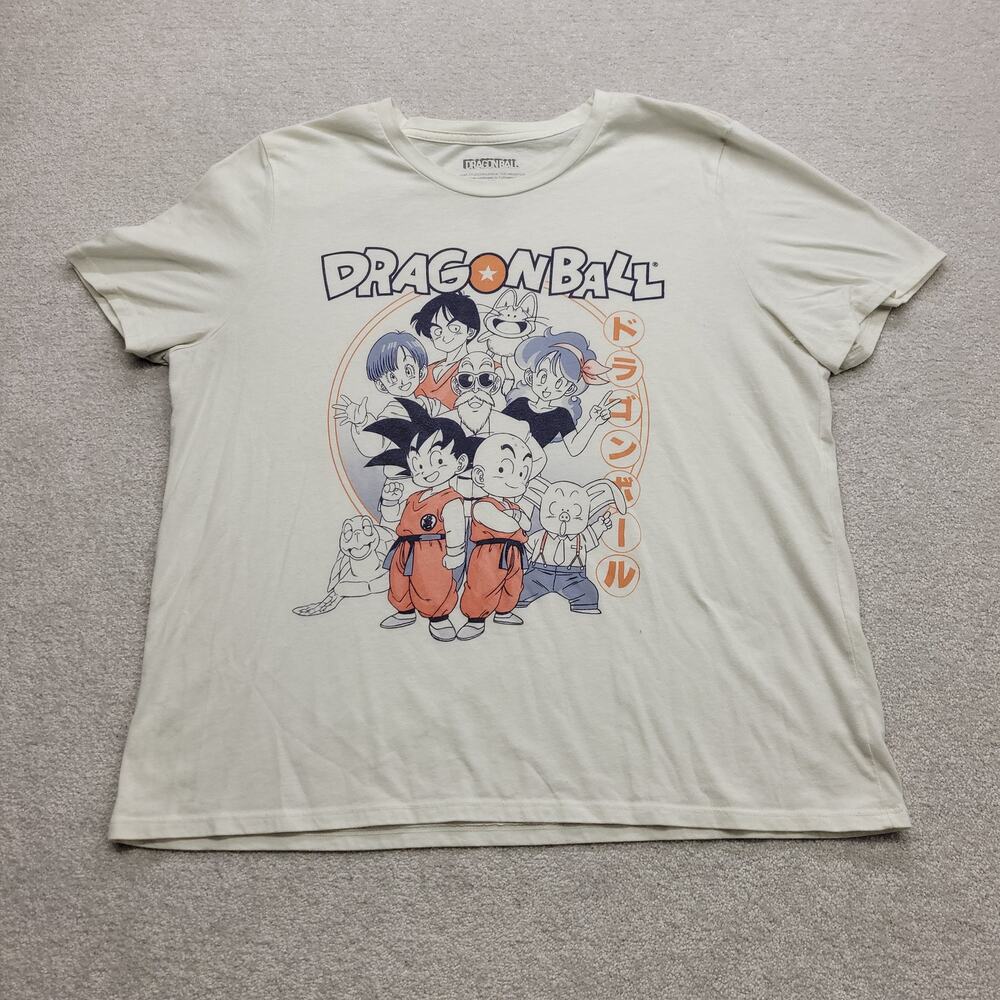 Dragon Ball Anime Graphic T Shirt Mens 3X White Goku Bulma Krillin Tee